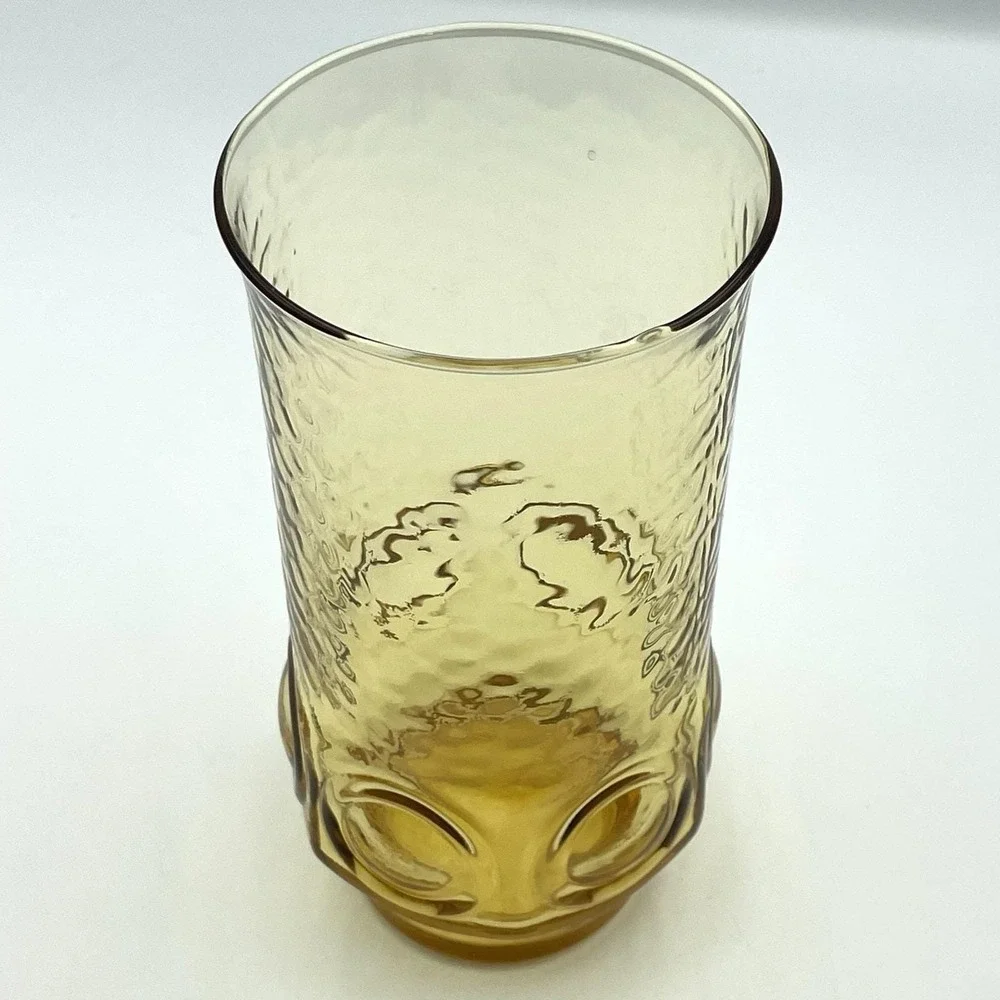 Vintage 1970s Anchor Hocking Heritage Hill Amber Large Tumbler 6.75